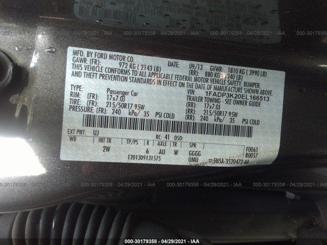 Photo 8 VIN: 1FADP3K20EL166513 - FORD FOCUS 