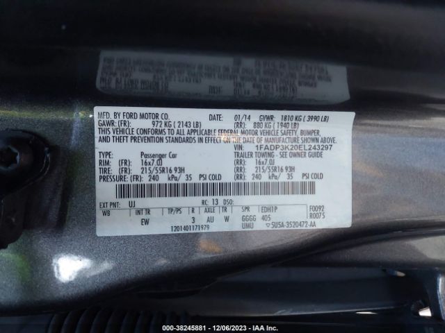 Photo 8 VIN: 1FADP3K20EL243297 - FORD FOCUS 