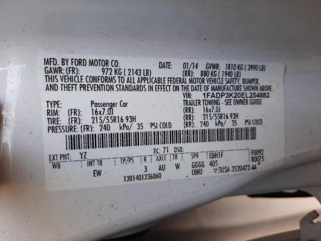 Photo 12 VIN: 1FADP3K20EL254882 - FORD FOCUS SE 