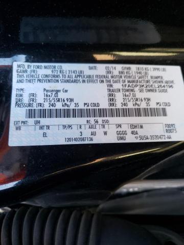 Photo 9 VIN: 1FADP3K20EL264196 - FORD FOCUS SE 