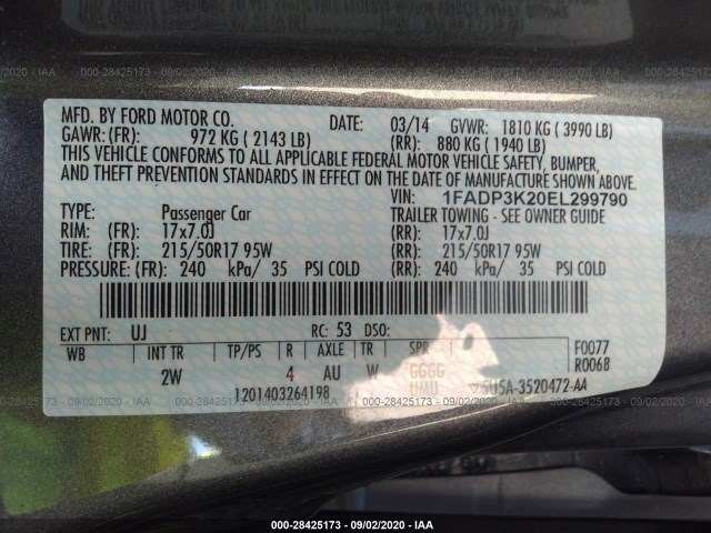 Photo 8 VIN: 1FADP3K20EL299790 - FORD FOCUS 