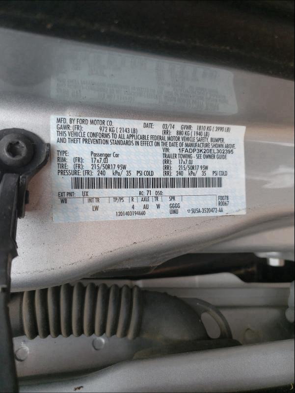 Photo 9 VIN: 1FADP3K20EL302395 - FORD FOCUS SE 