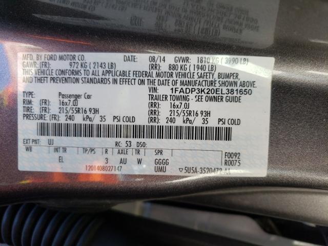 Photo 9 VIN: 1FADP3K20EL381650 - FORD FOCUS SE 