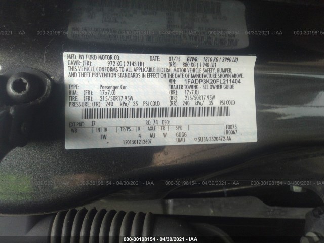 Photo 8 VIN: 1FADP3K20FL211404 - FORD FOCUS 