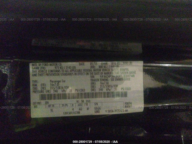 Photo 8 VIN: 1FADP3K20FL220748 - FORD FOCUS 