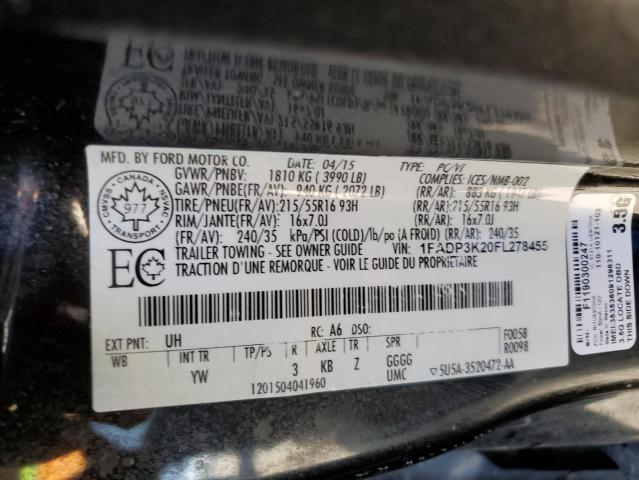 Photo 12 VIN: 1FADP3K20FL278455 - FORD FOCUS SE 