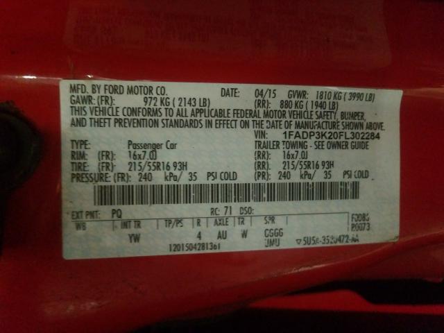 Photo 9 VIN: 1FADP3K20FL302284 - FORD FOCUS SE 