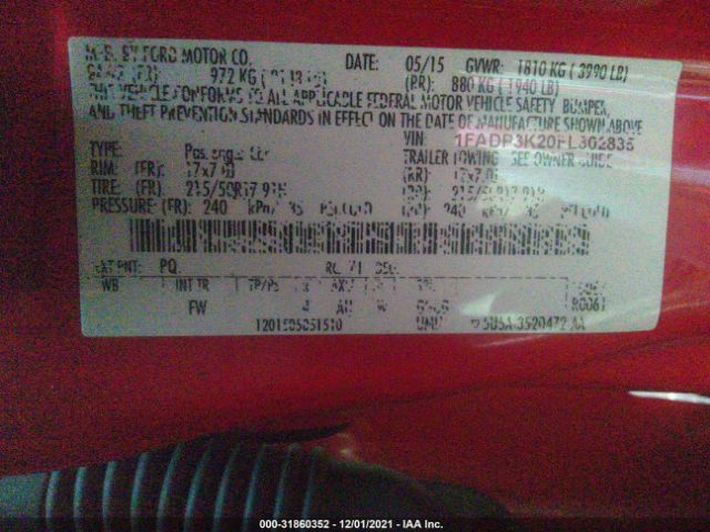 Photo 8 VIN: 1FADP3K20FL302835 - FORD FOCUS 