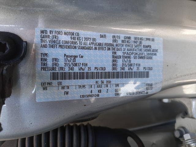 Photo 9 VIN: 1FADP3K20FL386896 - FORD FOCUS SE 