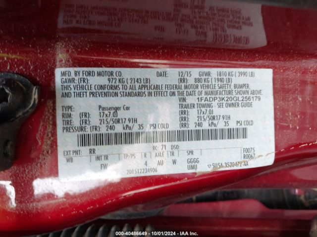 Photo 8 VIN: 1FADP3K20GL256179 - FORD FOCUS 