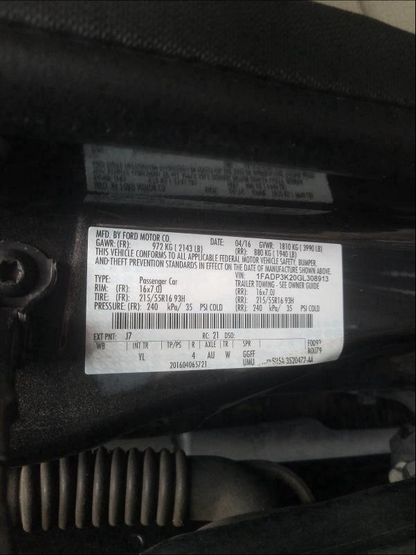 Photo 9 VIN: 1FADP3K20GL308913 - FORD FOCUS 