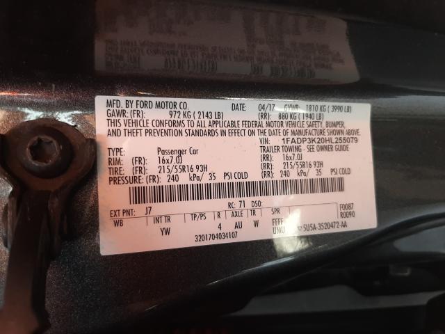 Photo 9 VIN: 1FADP3K20HL255079 - FORD FOCUS SE 