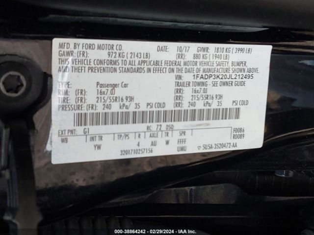 Photo 8 VIN: 1FADP3K20JL212495 - FORD FOCUS 