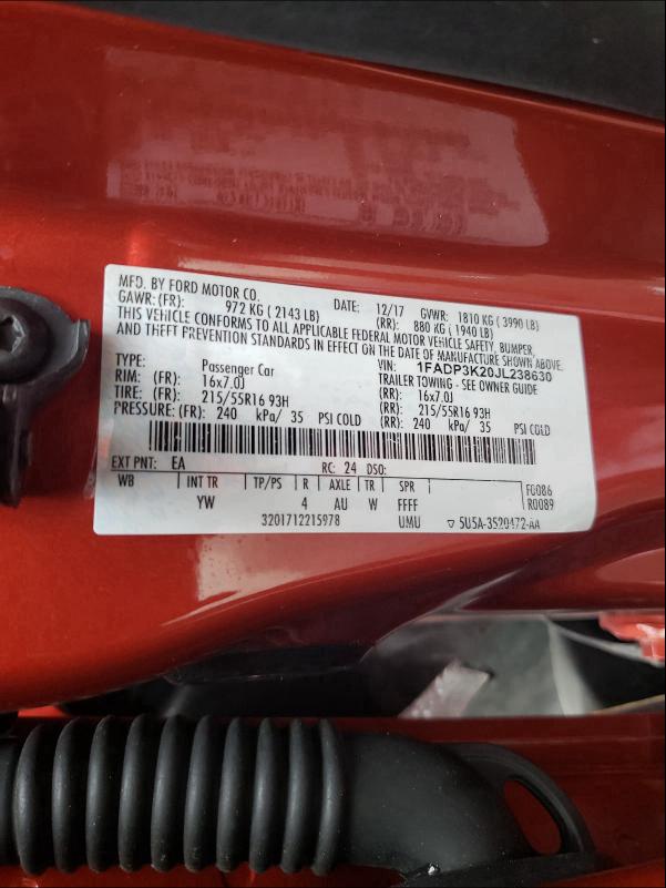 Photo 9 VIN: 1FADP3K20JL238630 - FORD FOCUS SE 