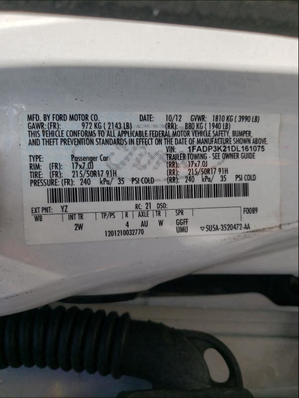 Photo 9 VIN: 1FADP3K21DL161075 - FORD FOCUS SE 