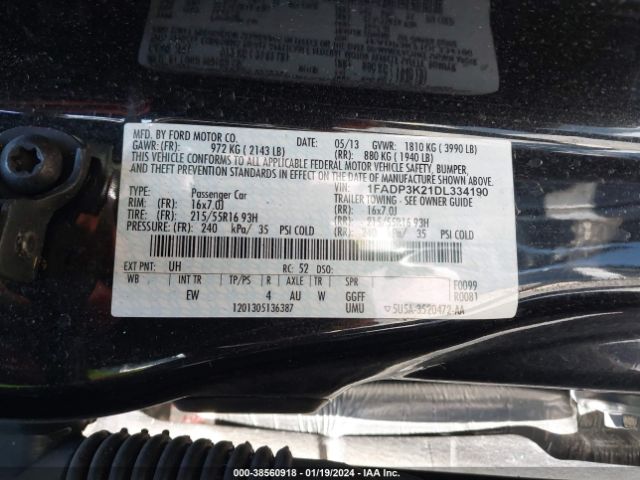 Photo 8 VIN: 1FADP3K21DL334190 - FORD FOCUS 