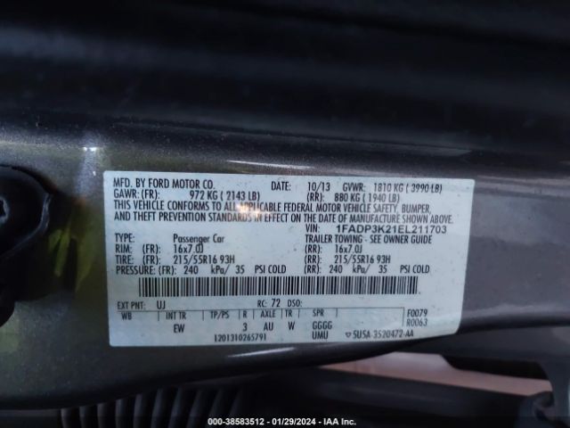 Photo 8 VIN: 1FADP3K21EL211703 - FORD FOCUS 