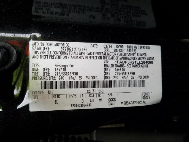 Photo 9 VIN: 1FADP3K21EL284098 - FORD FOCUS SE 