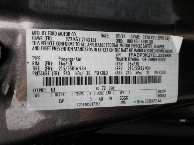 Photo 11 VIN: 1FADP3K21EL322669 - FORD FOCUS SE 