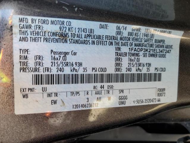 Photo 11 VIN: 1FADP3K21EL347247 - FORD FOCUS SE 