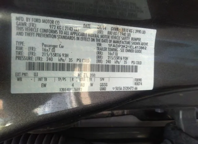 Photo 8 VIN: 1FADP3K21EL413862 - FORD FOCUS 