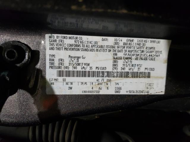 Photo 9 VIN: 1FADP3K21EL443685 - FORD FOCUS SE 