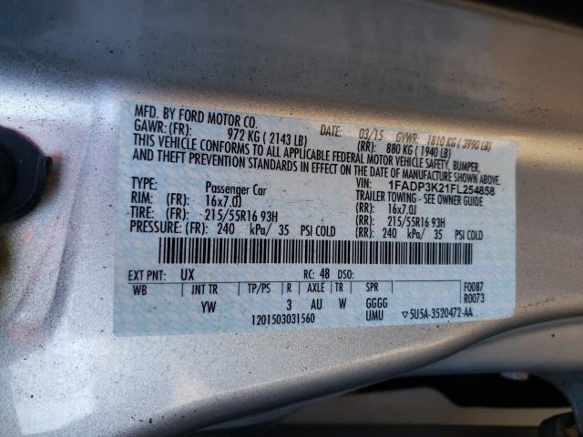 Photo 9 VIN: 1FADP3K21FL254858 - FORD FOCUS SE 