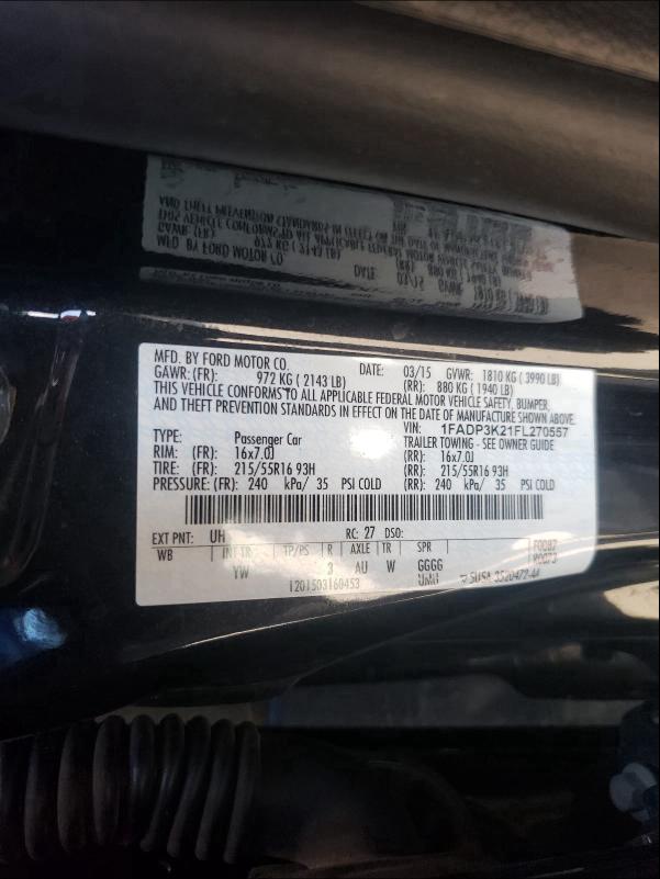 Photo 9 VIN: 1FADP3K21FL270557 - FORD FOCUS SE 