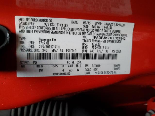 Photo 12 VIN: 1FADP3K21FL327842 - FORD FOCUS 