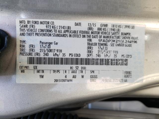 Photo 9 VIN: 1FADP3K21GL244896 - FORD FOCUS SE 