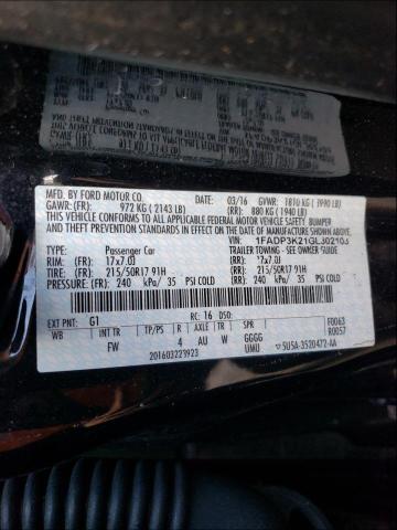 Photo 9 VIN: 1FADP3K21GL302103 - FORD FOCUS SE 