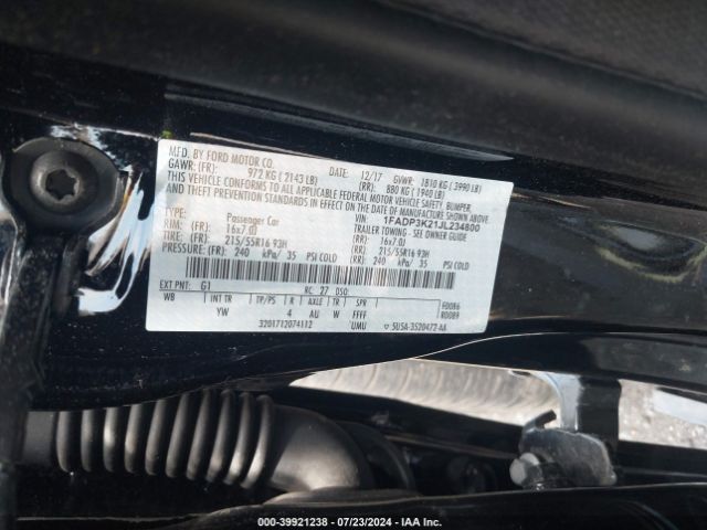 Photo 8 VIN: 1FADP3K21JL234800 - FORD FOCUS 