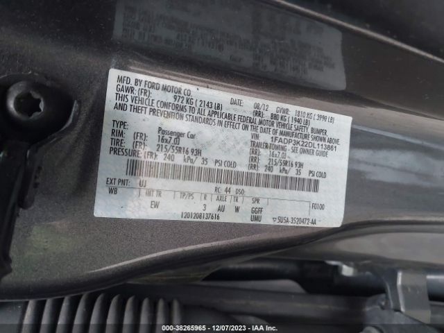 Photo 8 VIN: 1FADP3K22DL113861 - FORD FOCUS 