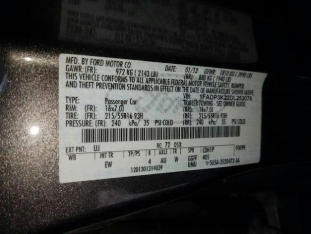 Photo 9 VIN: 1FADP3K22DL252078 - FORD FOCUS SE 