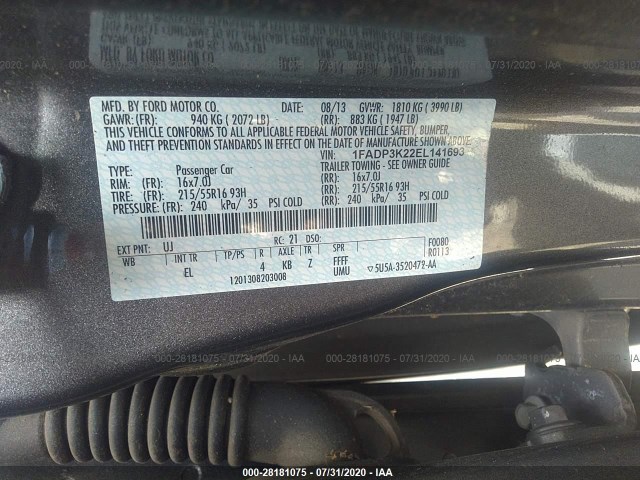 Photo 8 VIN: 1FADP3K22EL141693 - FORD FOCUS 