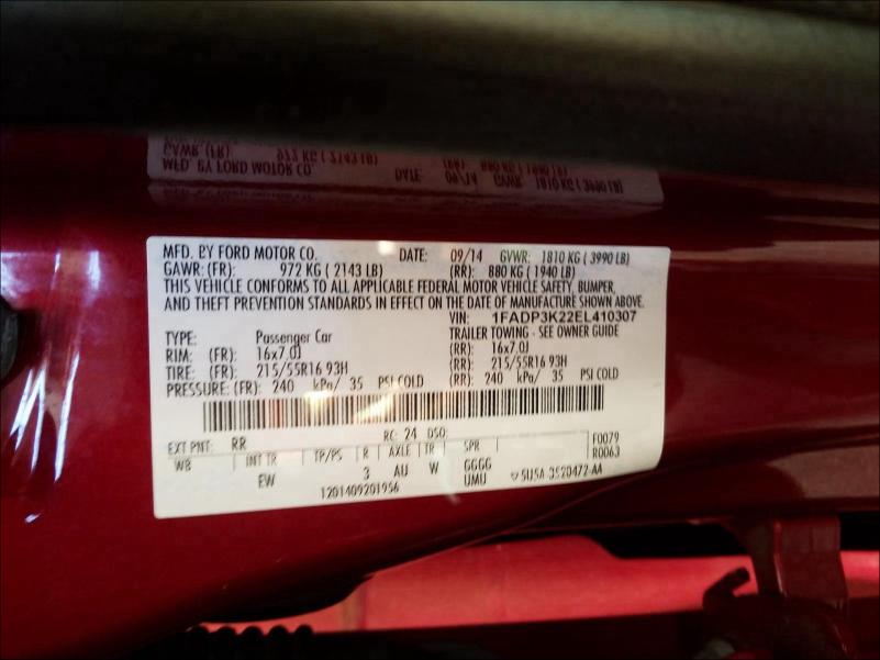 Photo 9 VIN: 1FADP3K22EL410307 - FORD FOCUS 