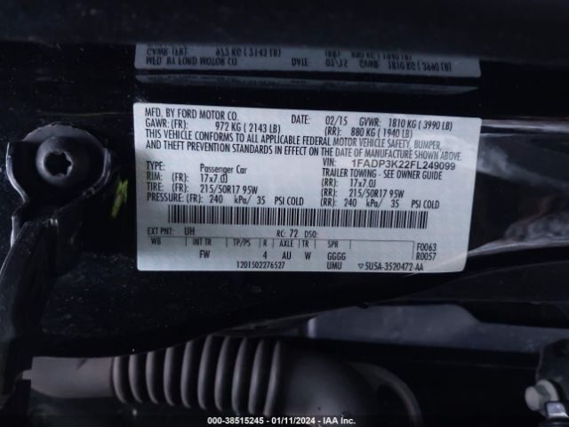 Photo 8 VIN: 1FADP3K22FL249099 - FORD FOCUS 