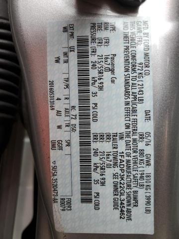 Photo 12 VIN: 1FADP3K22GL345462 - FORD FOCUS SE 