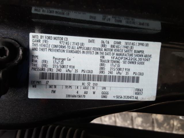 Photo 9 VIN: 1FADP3K22GL351097 - FORD FOCUS SE 