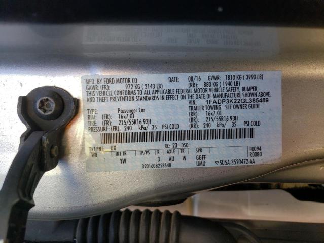 Photo 9 VIN: 1FADP3K22GL385489 - FORD FOCUS SE 