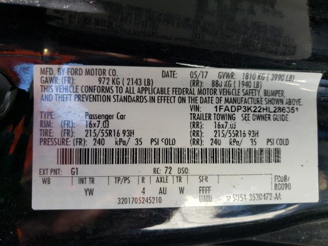 Photo 9 VIN: 1FADP3K22HL286351 - FORD FOCUS 