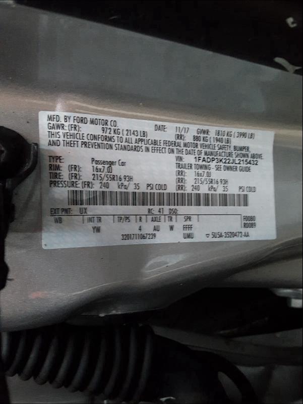 Photo 9 VIN: 1FADP3K22JL215432 - FORD FOCUS 