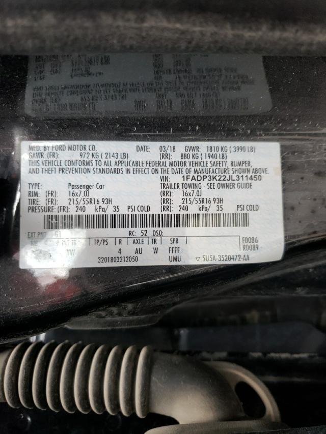 Photo 9 VIN: 1FADP3K22JL311450 - FORD FOCUS SE 