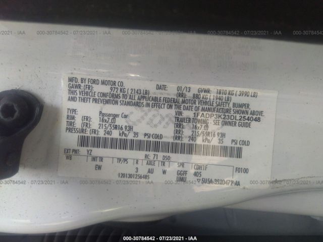 Photo 8 VIN: 1FADP3K23DL254048 - FORD FOCUS 