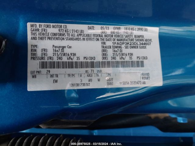 Photo 8 VIN: 1FADP3K23DL344607 - FORD FOCUS 