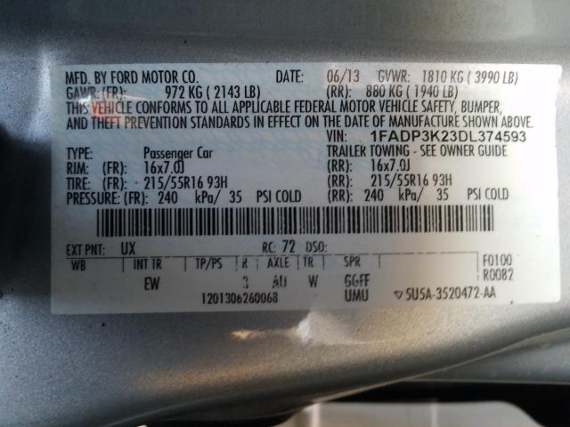 Photo 9 VIN: 1FADP3K23DL374593 - FORD FOCUS SE 