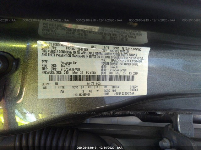 Photo 8 VIN: 1FADP3K23EL230446 - FORD FOCUS SE 