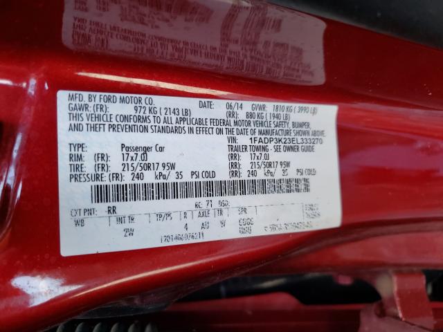 Photo 9 VIN: 1FADP3K23EL333270 - FORD FOCUS SE 