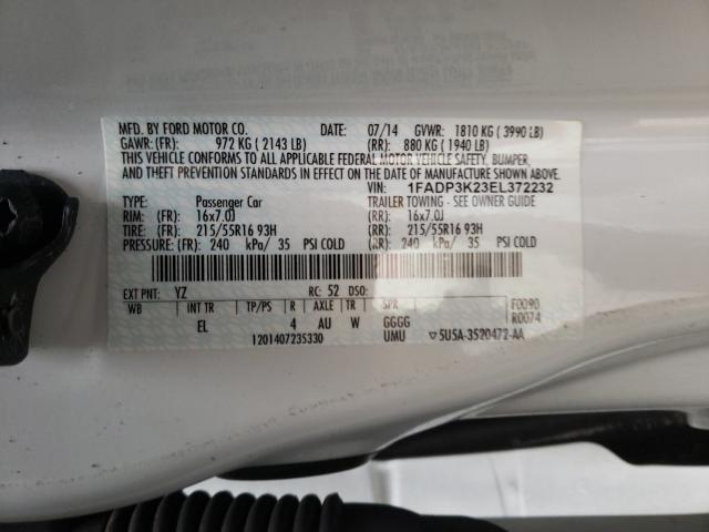 Photo 9 VIN: 1FADP3K23EL372232 - FORD FOCUS 