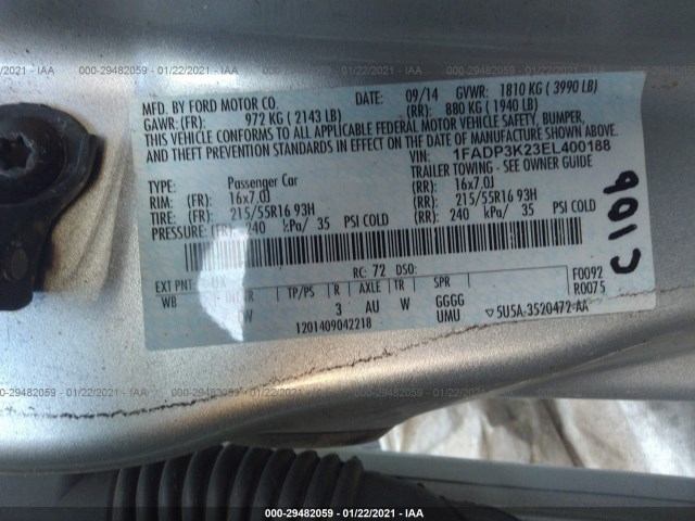 Photo 8 VIN: 1FADP3K23EL400188 - FORD FOCUS 